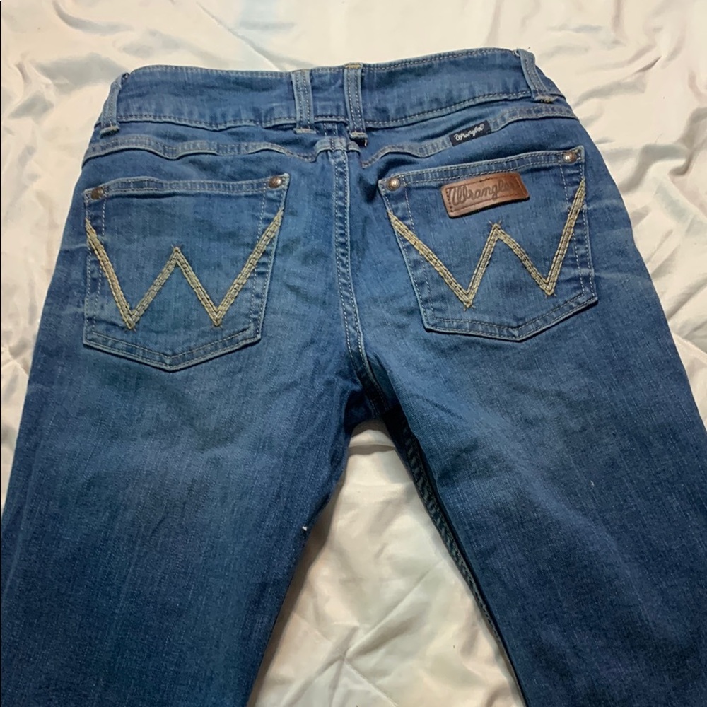 Wrangler Blue Boot Cut Jeans with Classic Stitching